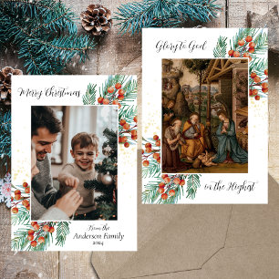 Religious Christian Christmas Nativity Scene Photo Holiday Card