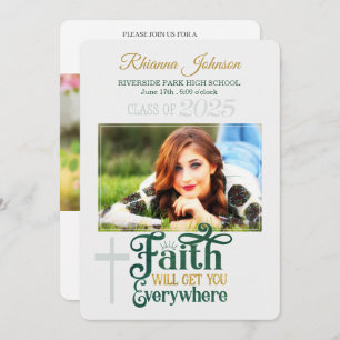 Religious Christian Class of 2025 Photo Graduation Invitation