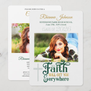 Religious Christian Class of 2026 Photo Graduation Invitation
