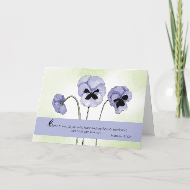 Religious Christian Encouragement Scripture Purple Card (Front)