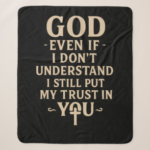 Religious Christian Faith Quote Sherpa Blanket