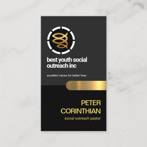 Religious Christian Fish Retro Layers Pastor Business Card