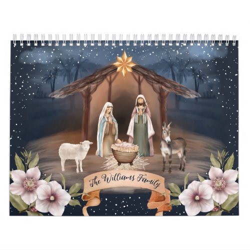 Religious Christian Holy Night Family Photo Calendar