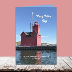 Religious Christian Lighthouse Fathers Day Card