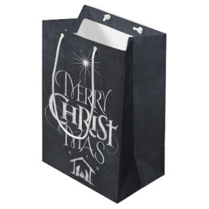 Religious Christian Merry Christmas Christ Jesus   Medium Gift Bag