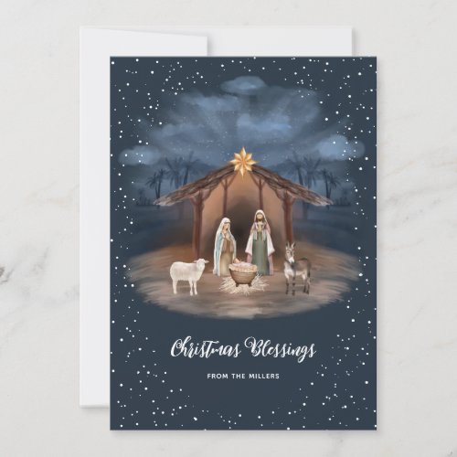 Religious Christian Nativity Scene Jesus Christmas Holiday Card