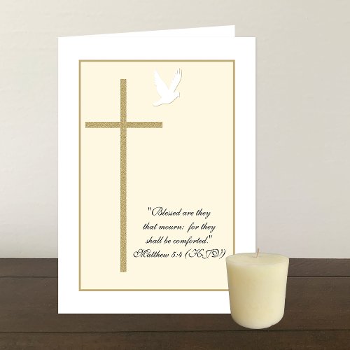 Religious Christian Sympathy Card __ Cross  Dove