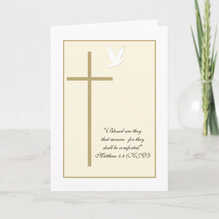 Christian Sympathy Card Messages Religious Christian Sympathy Card -- Cross & Dove | Zazzle.com