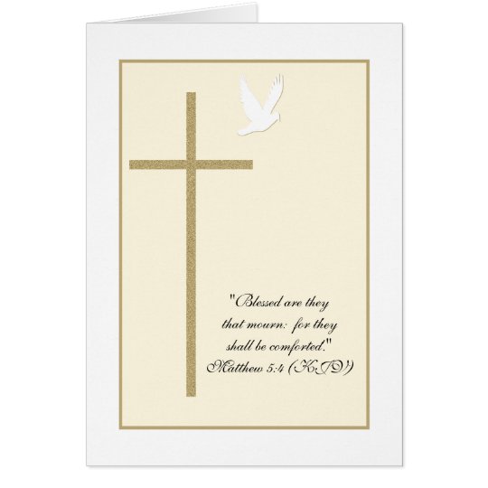 Religious Christian Sympathy Card -- Cross & Dove | Zazzle.com