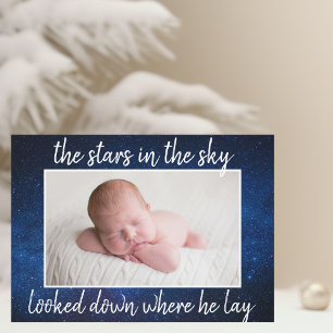 Religious Christmas Baby Photo Birth Announcement