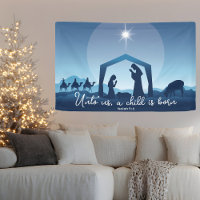 Religious Christmas Bible Verse Nativity Scene