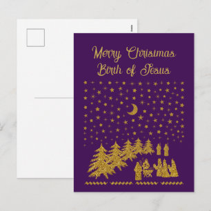Religious Christmas, Birth of Jesus Holiday Postcard