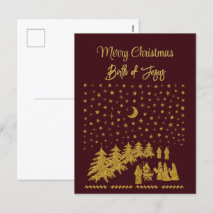 Religious Christmas, Birth of Jesus Holiday Postcard