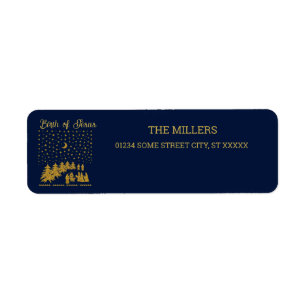 Religious Christmas, Birth of Jesus Label