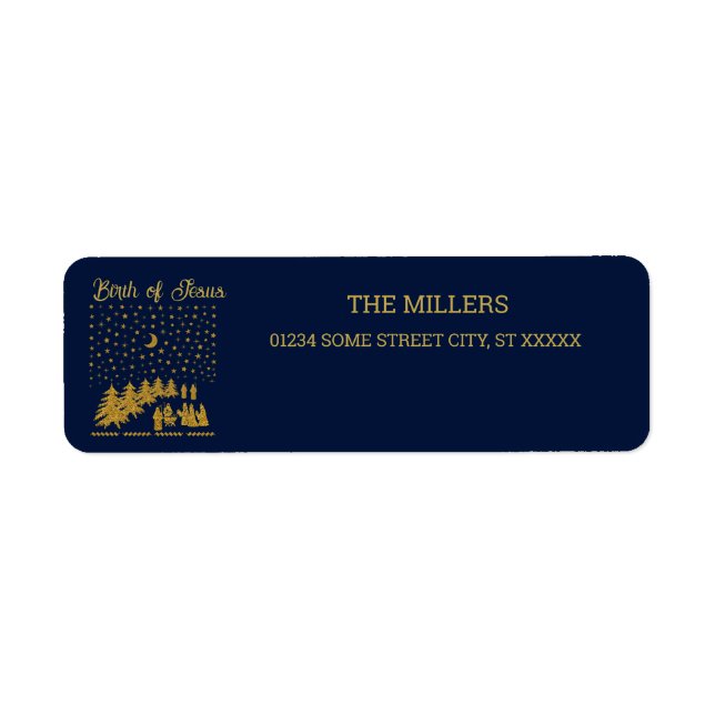 Religious Christmas, Birth of Jesus Label (Front)