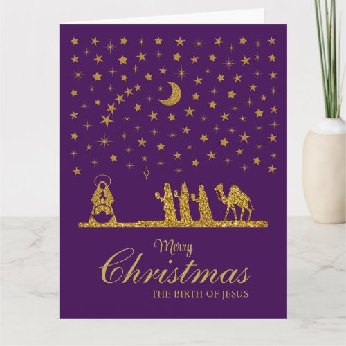 Religious Christmas Birth of Jesus Three Kings Card