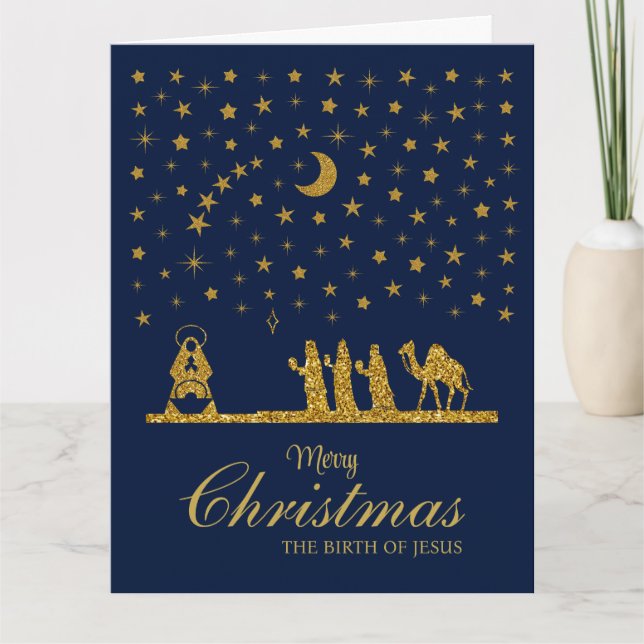Religious Christmas, Birth of Jesus, Three King's Card (Front)