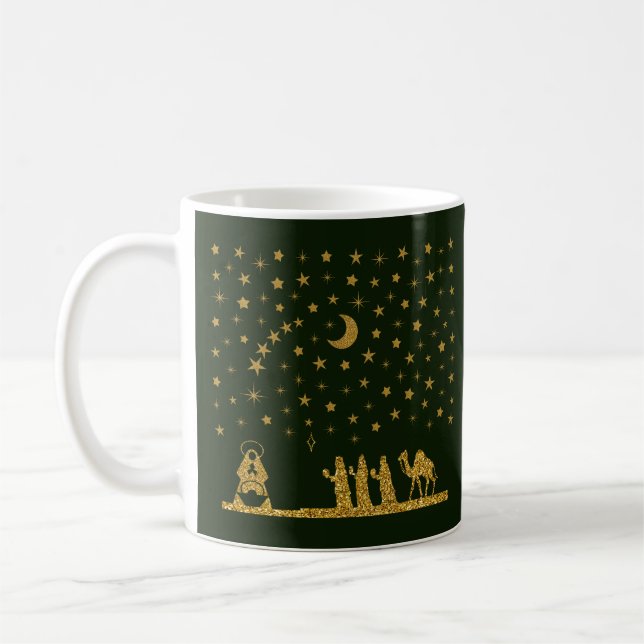 Religious Christmas, Birth of Jesus, Three King's Coffee Mug (Left)