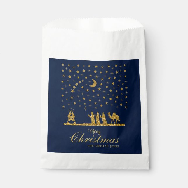 Religious Christmas, Birth of Jesus, Three King's Favor Bag (Front)