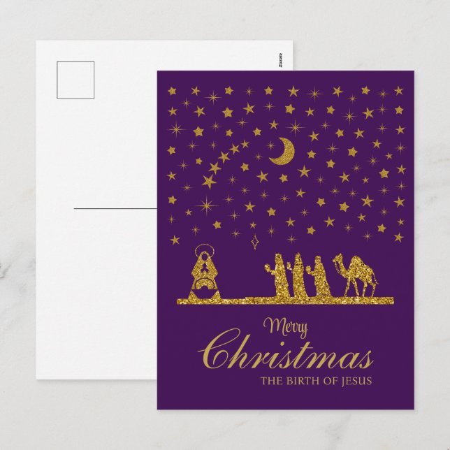 Religious Christmas, Birth of Jesus, Three King's Holiday Postcard (Front/Back)