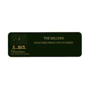 Religious Christmas, Birth of Jesus, Three King's Label