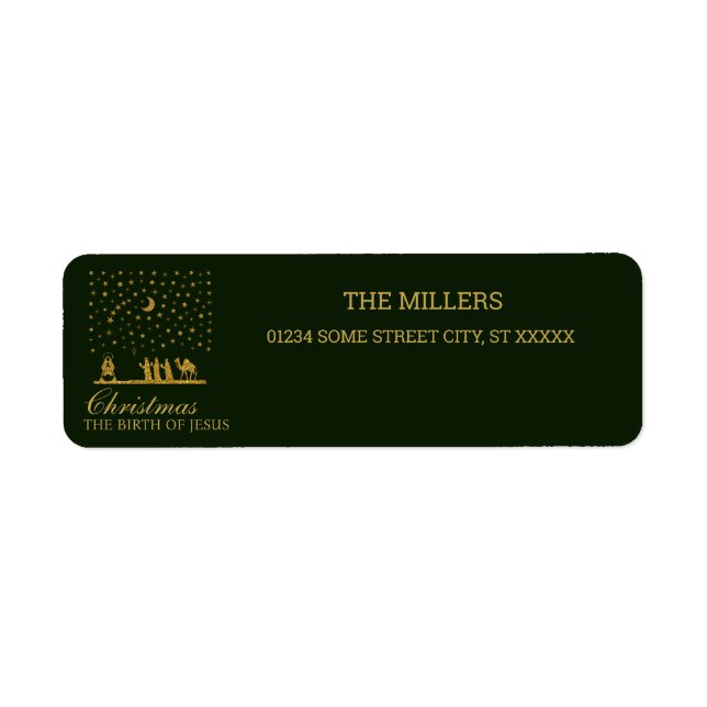 Religious Christmas, Birth of Jesus, Three King's Label (Front)