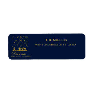 Religious Christmas, Birth of Jesus, Three King's Label