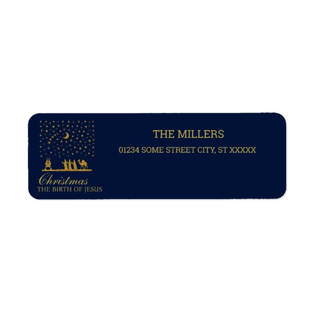 Religious Christmas, Birth of Jesus, Three King's Label (Front)