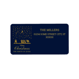 Religious Christmas, Birth of Jesus, Three King's Label