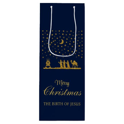 Religious Christmas Birth of Jesus Three Kings Wine Gift Bag