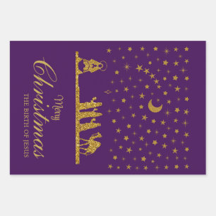 Religious Christmas, Birth of Jesus, Three King's Wrapping Paper Sheets