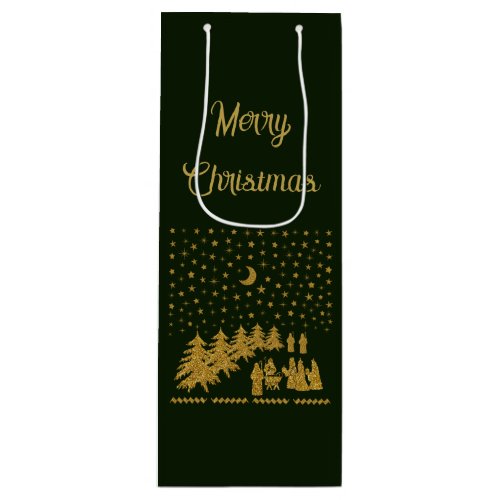 Religious Christmas Birth of Jesus Wine Gift Bag