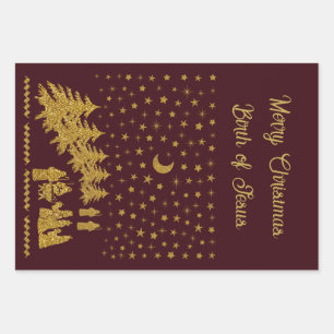 Religious Christmas, Birth of Jesus Wrapping Paper Sheets