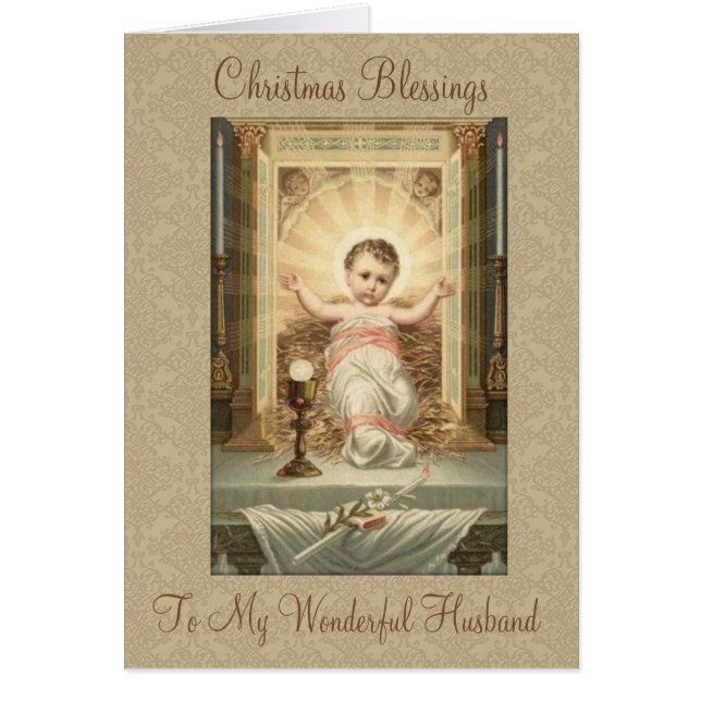 Religious Christmas Blessing Husband Baby Jesus (Front)