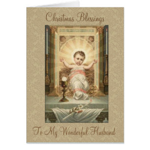 Religious Christmas Blessing Husband Baby Jesus Cards