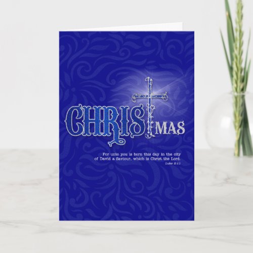 Religious Christmas Blessings Christian Cross Holiday Card