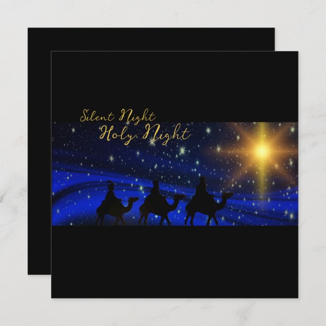 Religious Christmas Card Greeting Blessing Elegant (Front/Back)