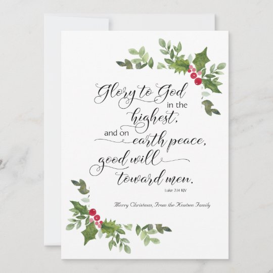 Religous Christmas Card With Kjv Bible Verse 0A5
