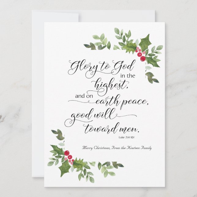 Religious Christmas Card KJV Bible Verse (Front)