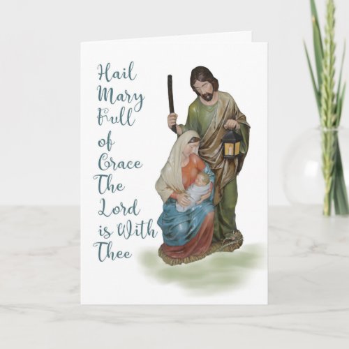 Religious Christmas Card with Mary Joseph  Child