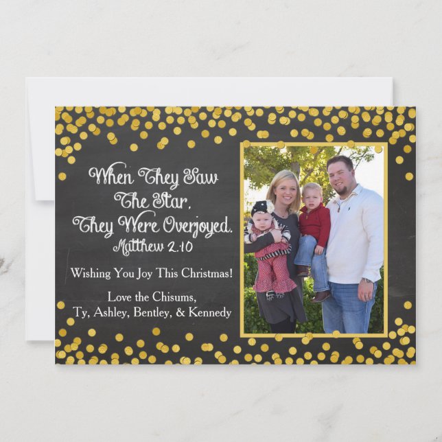 Religious Christmas Card with One Family Photo (Front)