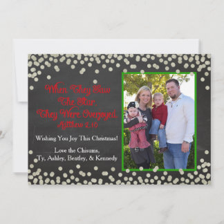 Religious Christmas Card with One Family Photo