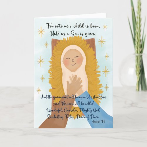 Religious Christmas Christian Baby Jesus Isaiah 9 Thank You Card