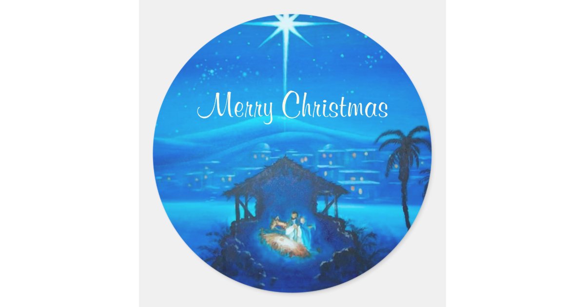 Religious Christmas customized gift Sticker | Zazzle