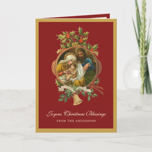 Religious Christmas Jesus Virgin Mary Joseph Poem  Holiday Card