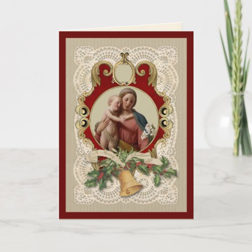 Religious Christmas Jesus Virgin Mary Vintage Holiday Card