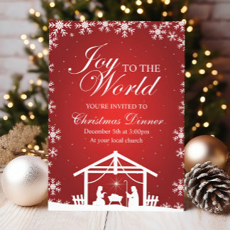 Religious Christmas Joy to the World Invitation