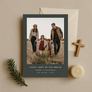 Religious Christmas Light of the World Dark Dusky Holiday Card