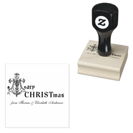 Religious Christmas Marian Cross Catholic Rubber Stamp Zazzle
