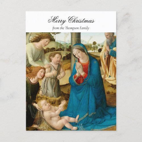 Religious Christmas Nativity Christian Blessing  Holiday Postcard